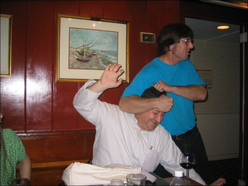 Myron gives Mike some<br>Well deserved noogies