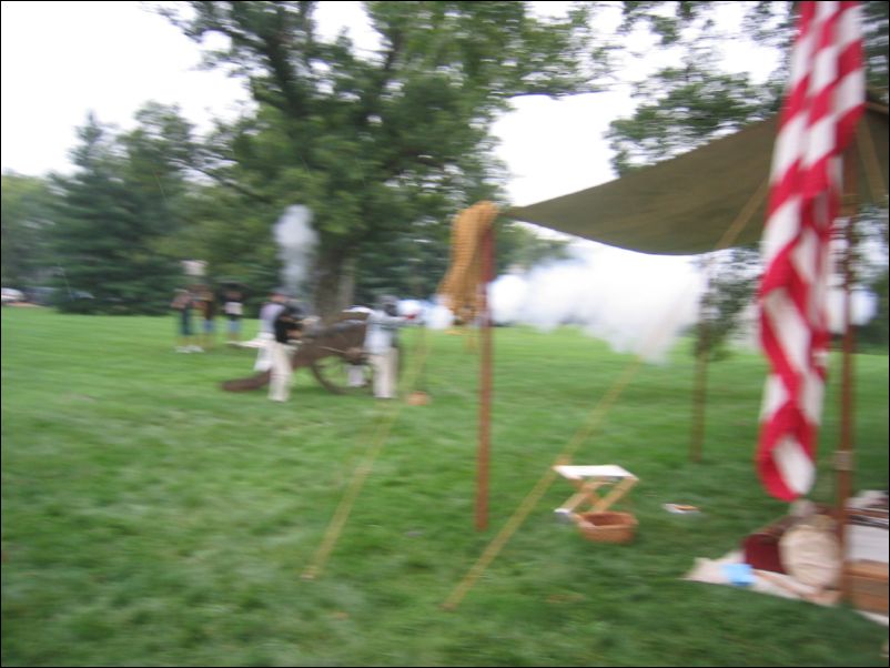 OOF, but good shot of<br>main fire and back fire