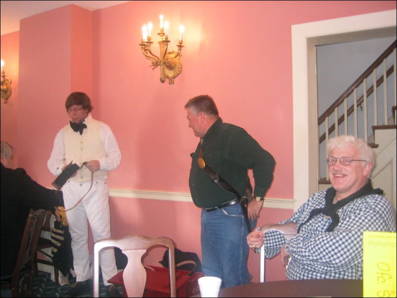 Hugh showed us his leather work