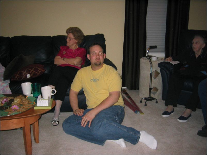 That boy LOVES his grandmother!