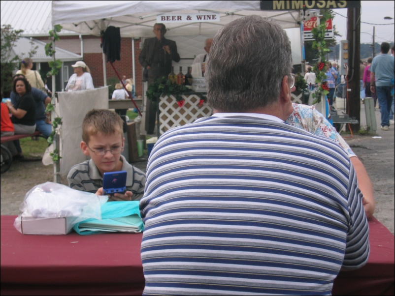 Midst all of the beautiful crafts,<br>Some folks gotta have their Nintendo